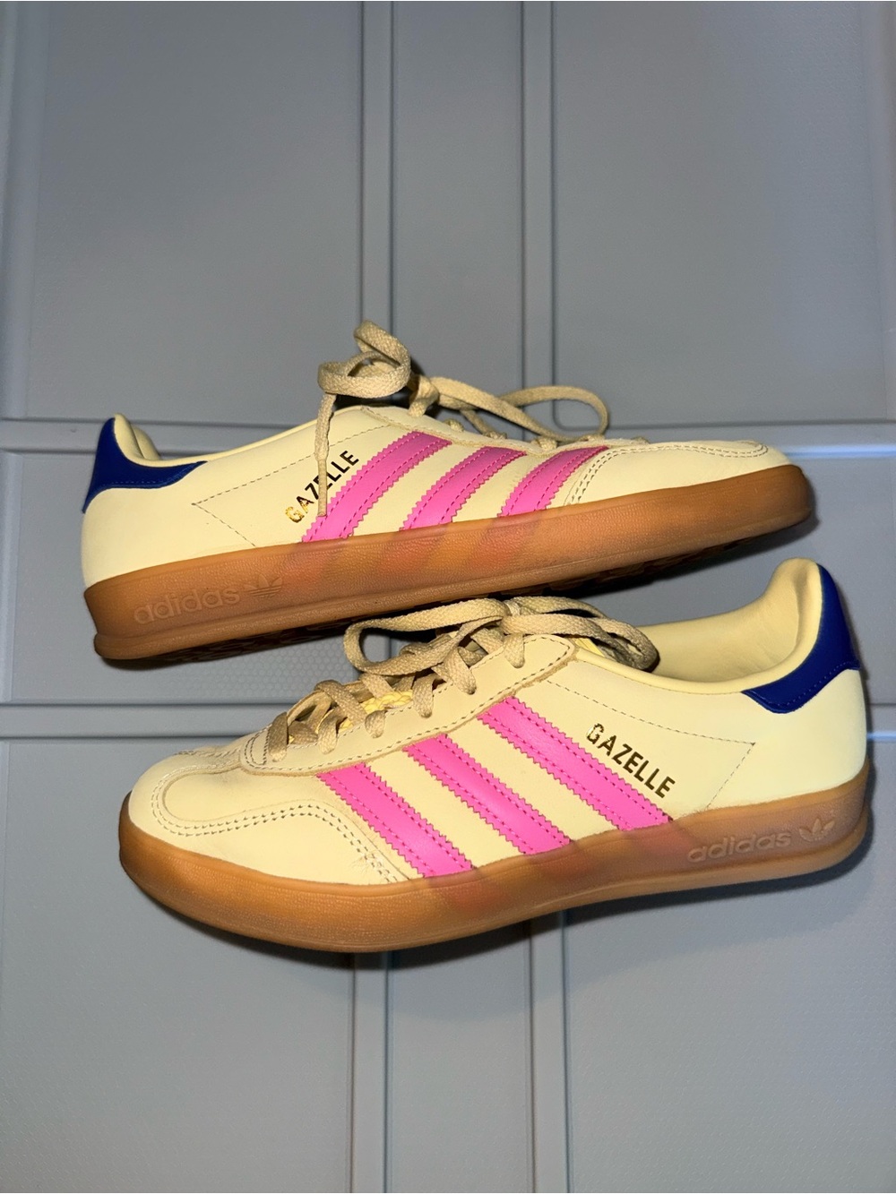 adidas Gazelle Cream Pink Blue Sneakers